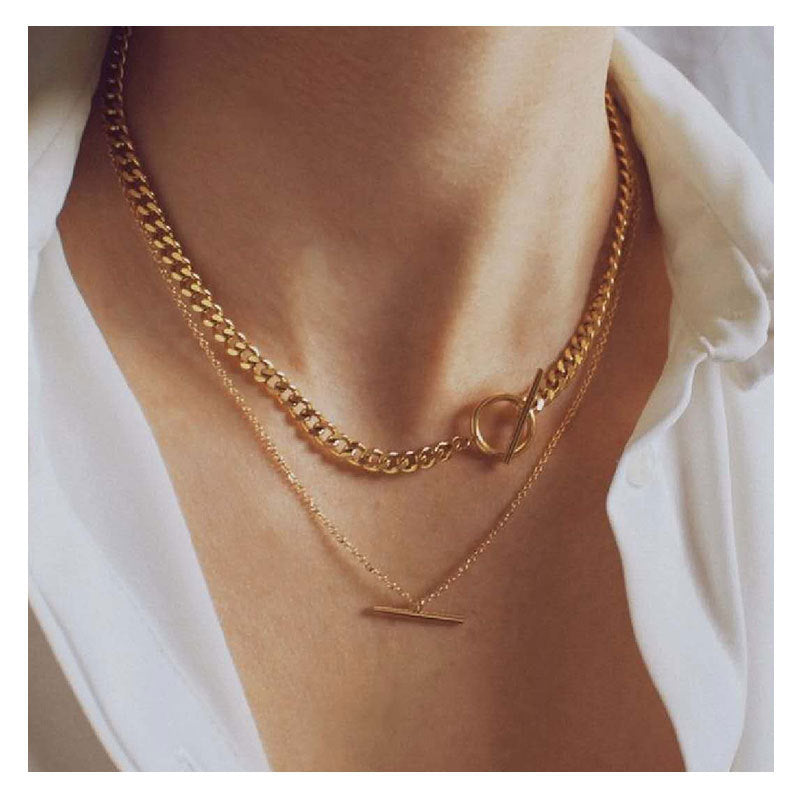 Eclipse Circle Necklace-Golden Aura Layered Necklace