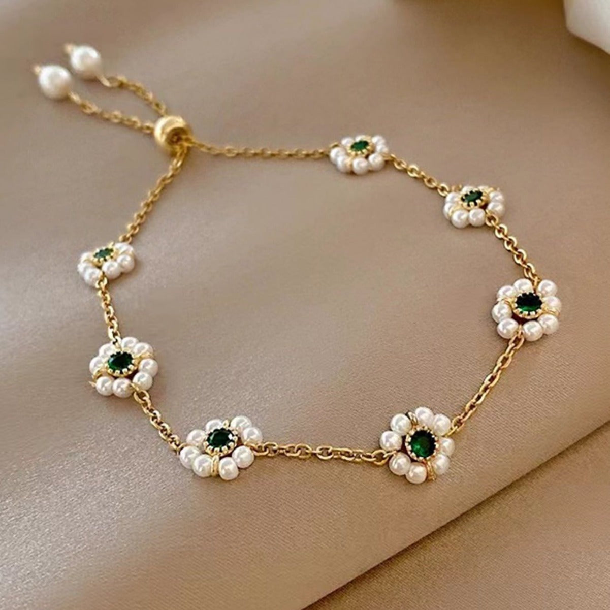Emerald Bloom Bracelet